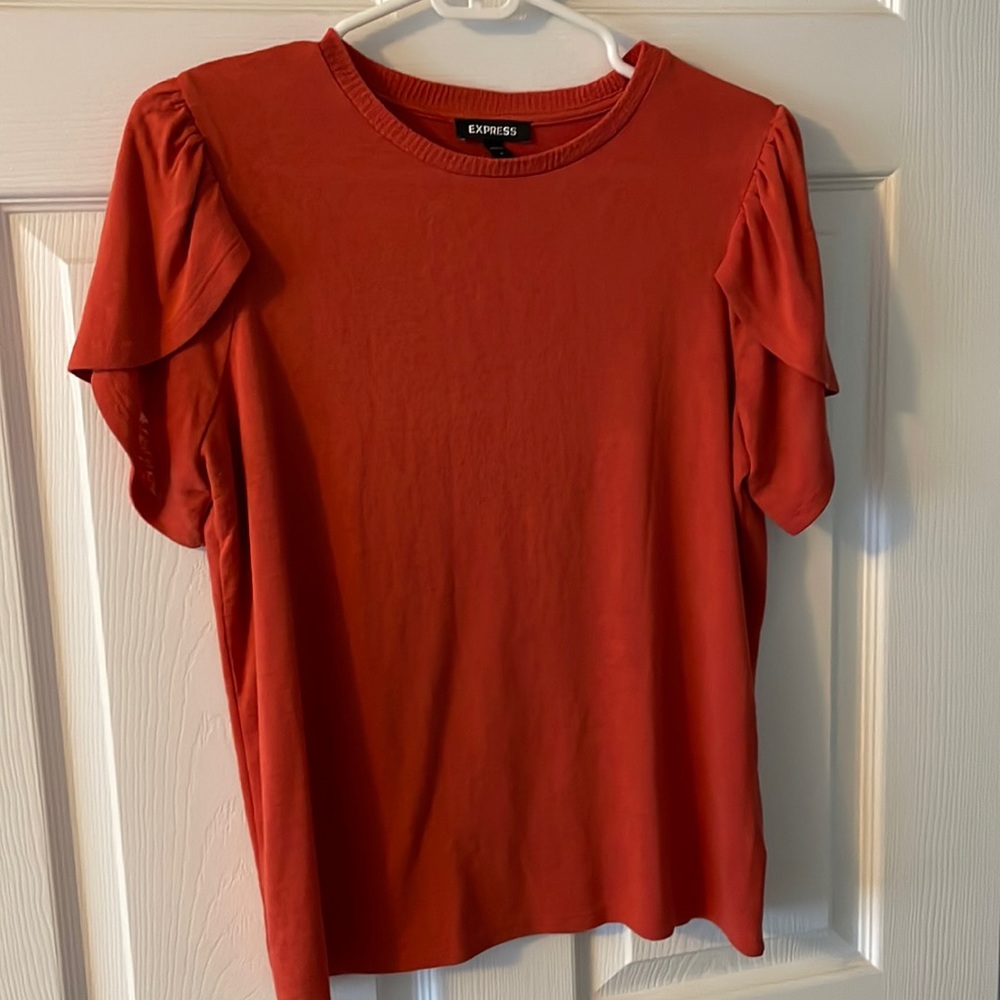 Express ruffle sleeve t shirt
